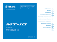 Yamaha MT-10 - Owners manual 2024